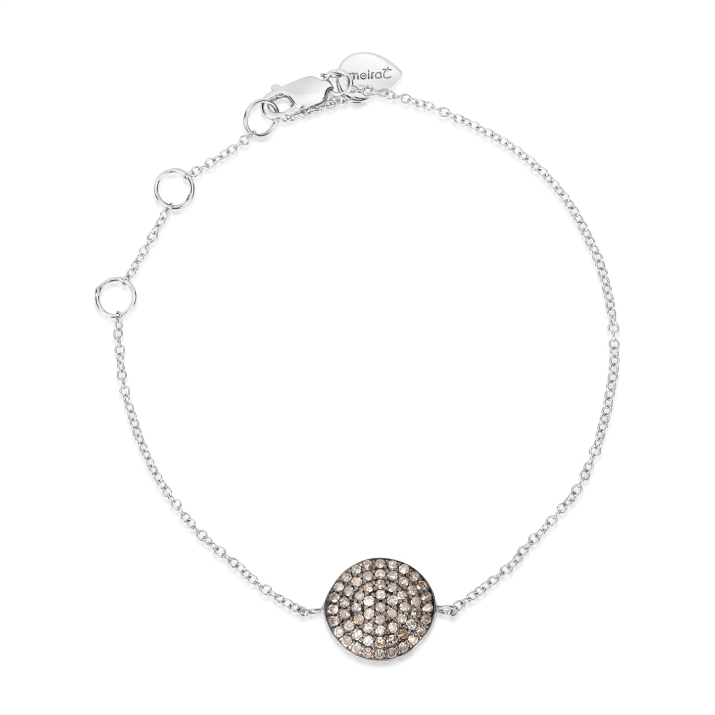 White Gold Brown Diamond Disc Bracelet