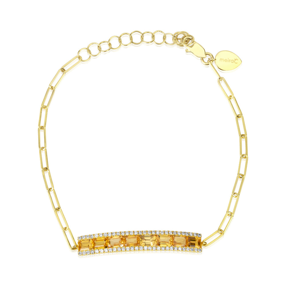 Yellow Gold Yellow Sapphire Diamond Bracelet