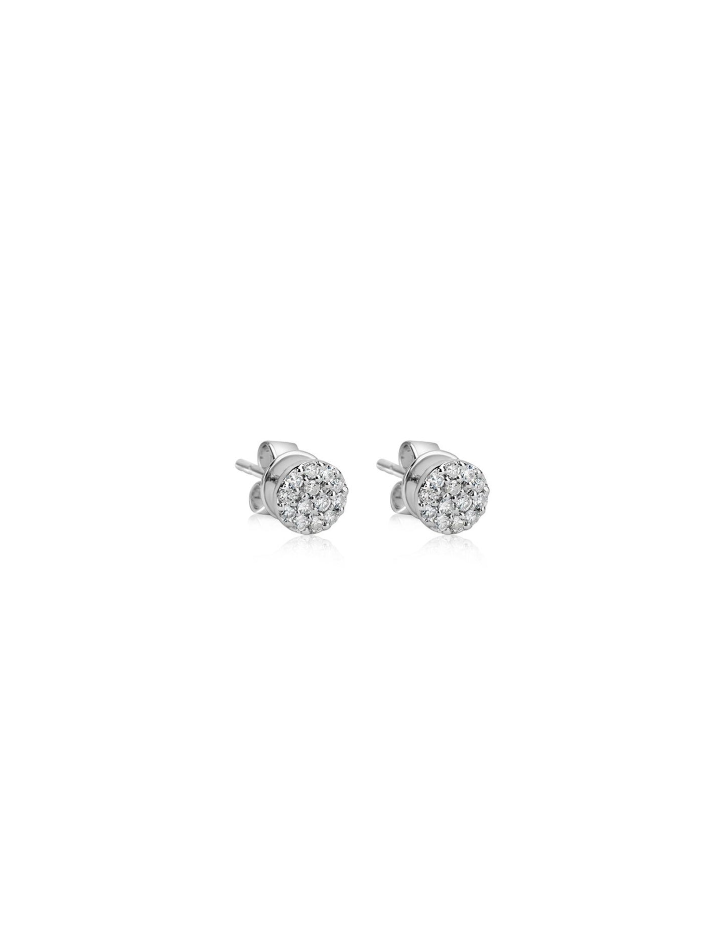 white gold diamond circle stud