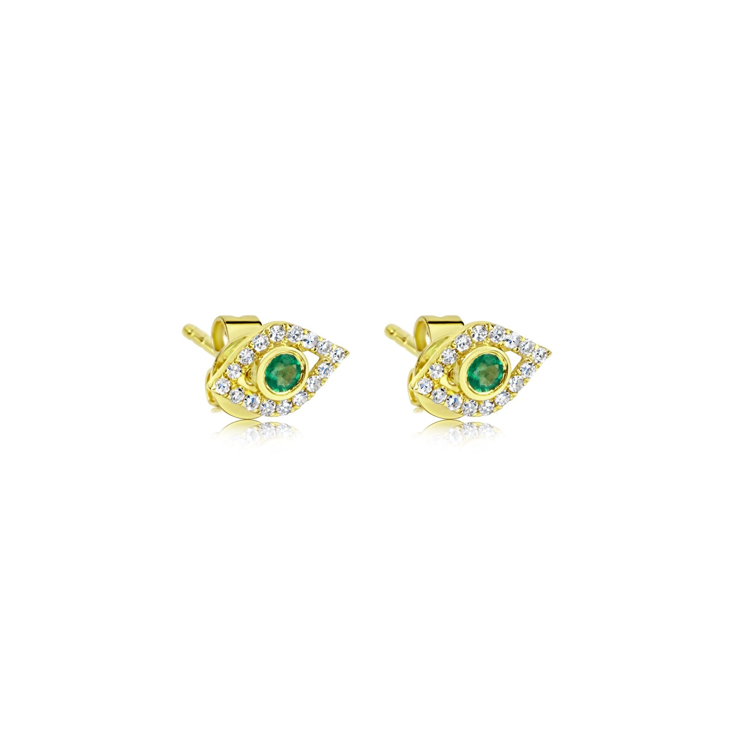 Emerald Evil Eye Studs