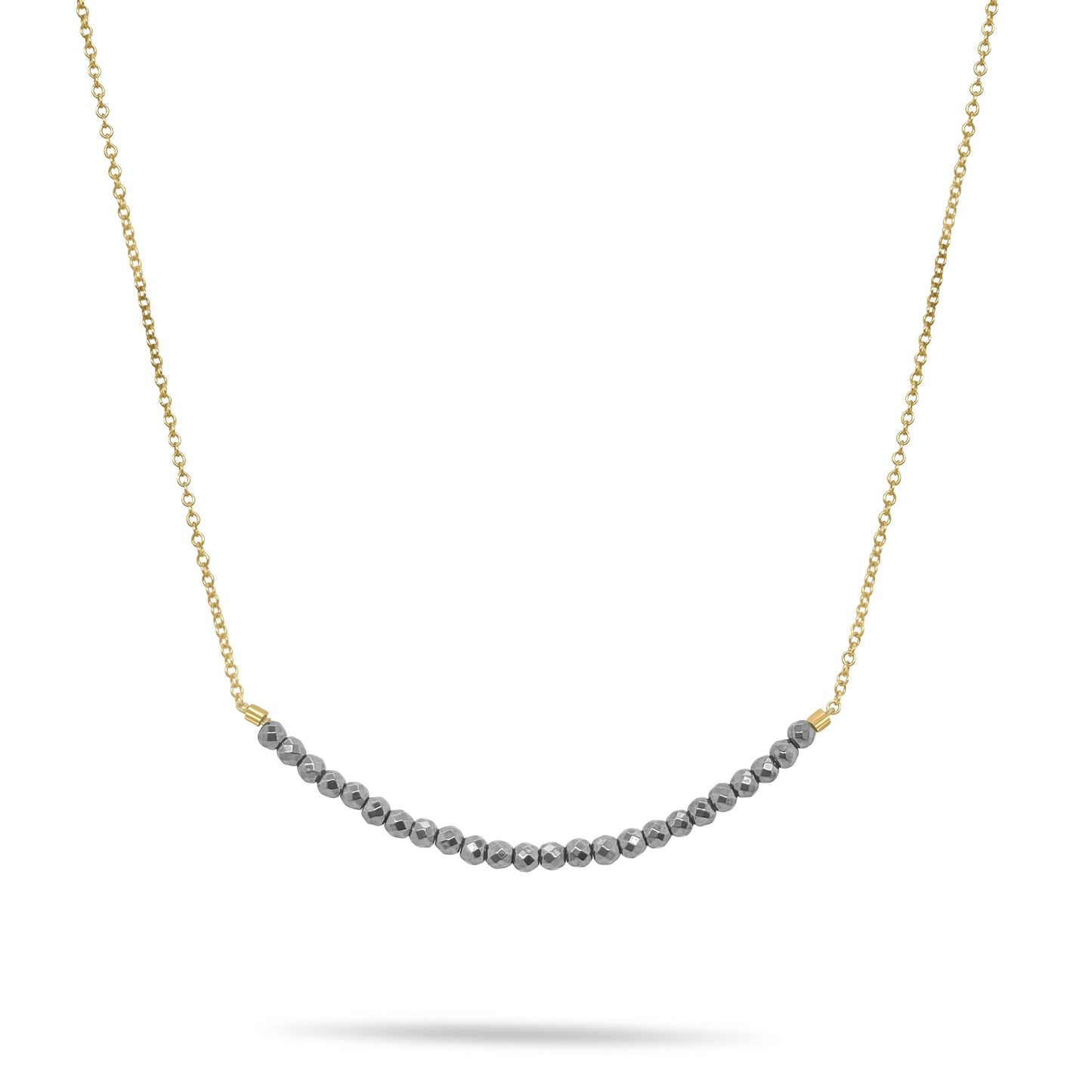 Hematite Beads Bar Necklace