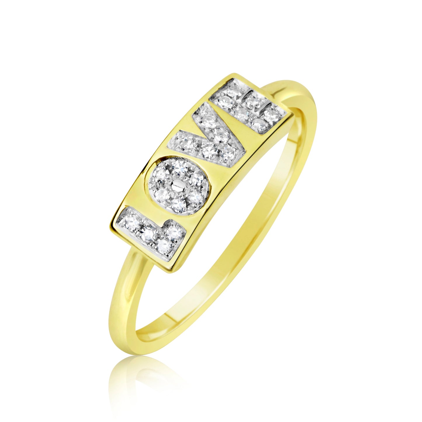 Diamond Love Plate Ring