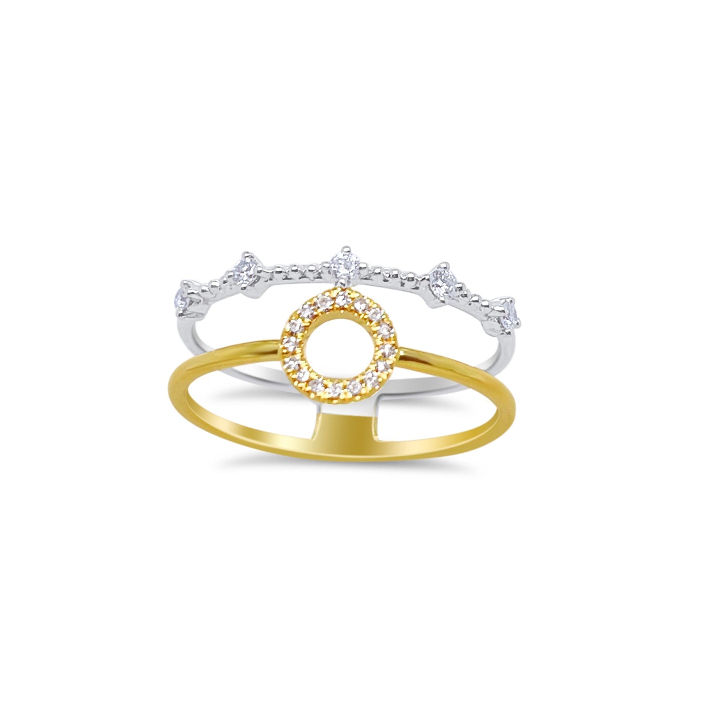 Yellow and White Gold Diamond Ring