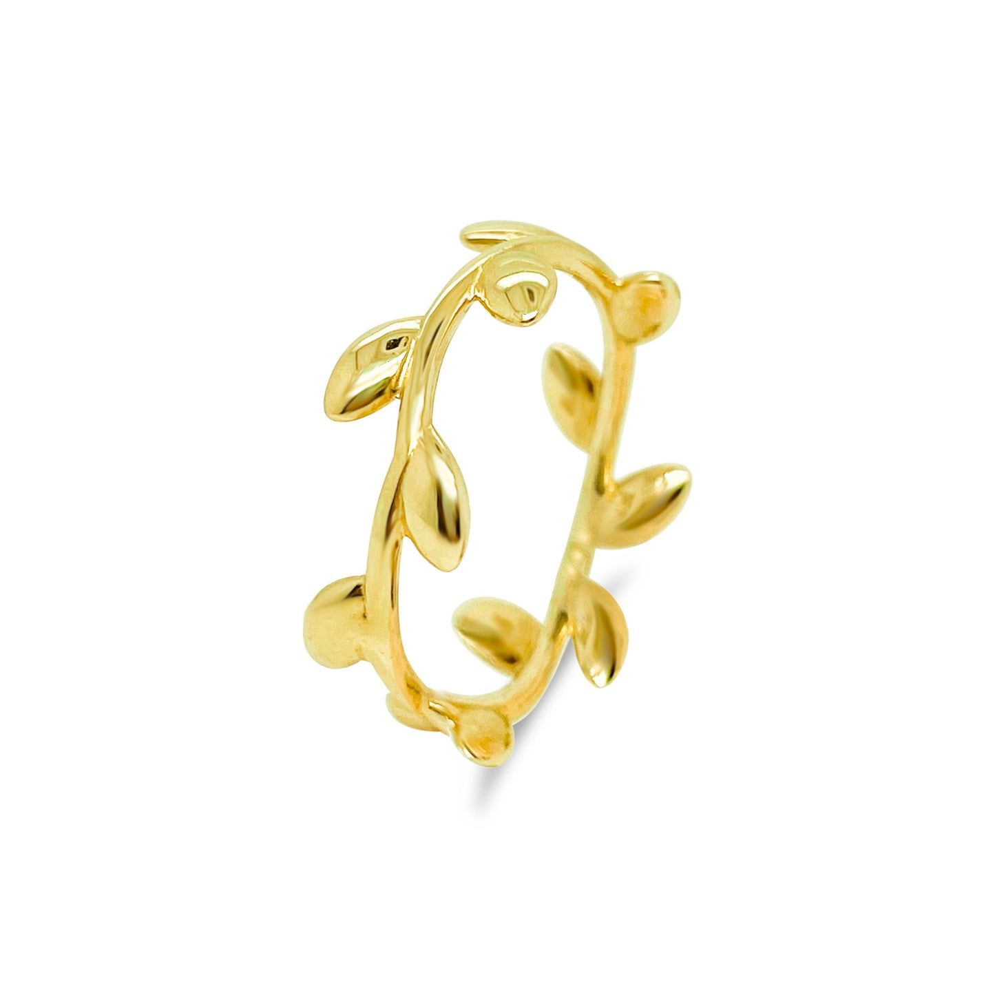 Yellow Gold Leaf Band | The Drop 17