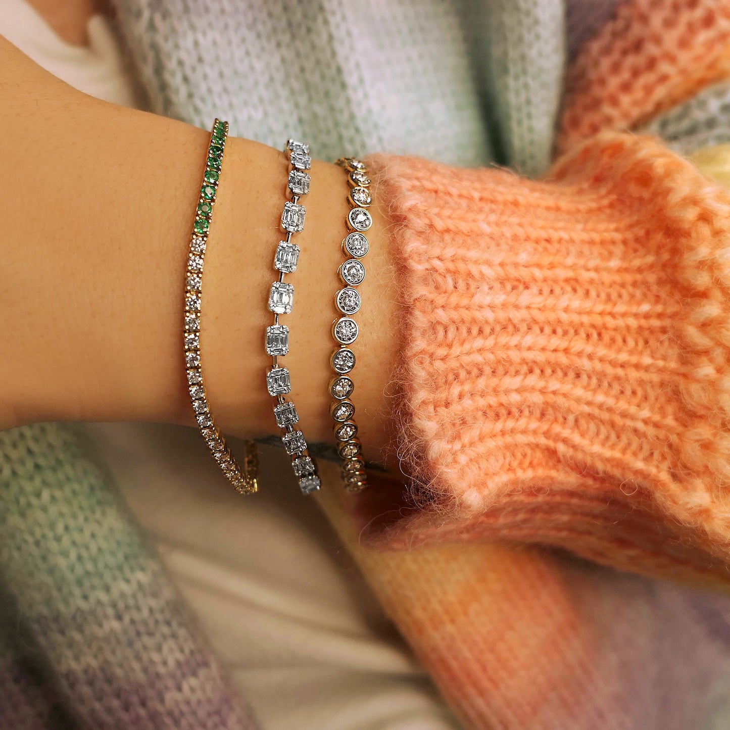 The Drop 6 | Yellow Gold and Emerald Tennis Bracelet ONLINE EXCLUSIVE