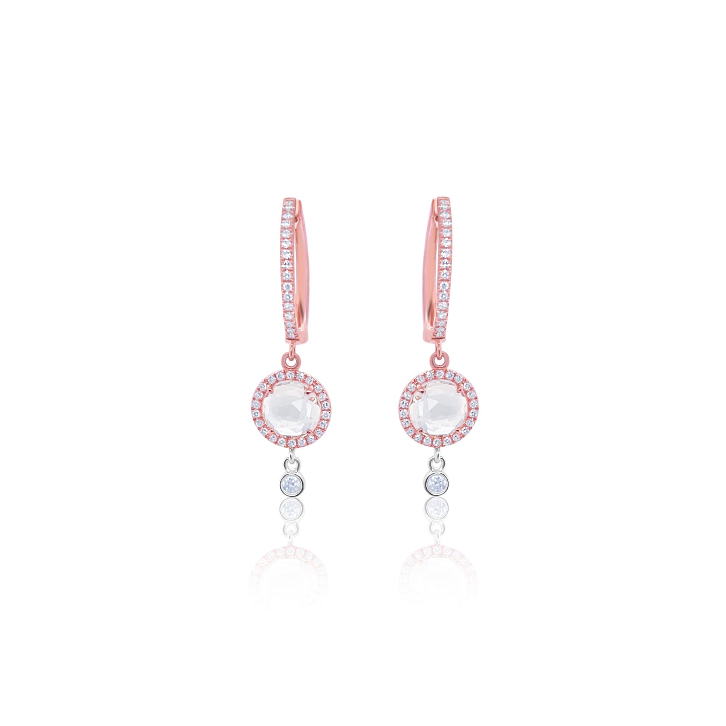 Morganite Rose Gold Drop Earrings