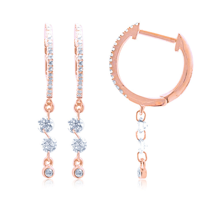 Drop Drilled Diamond Huggies