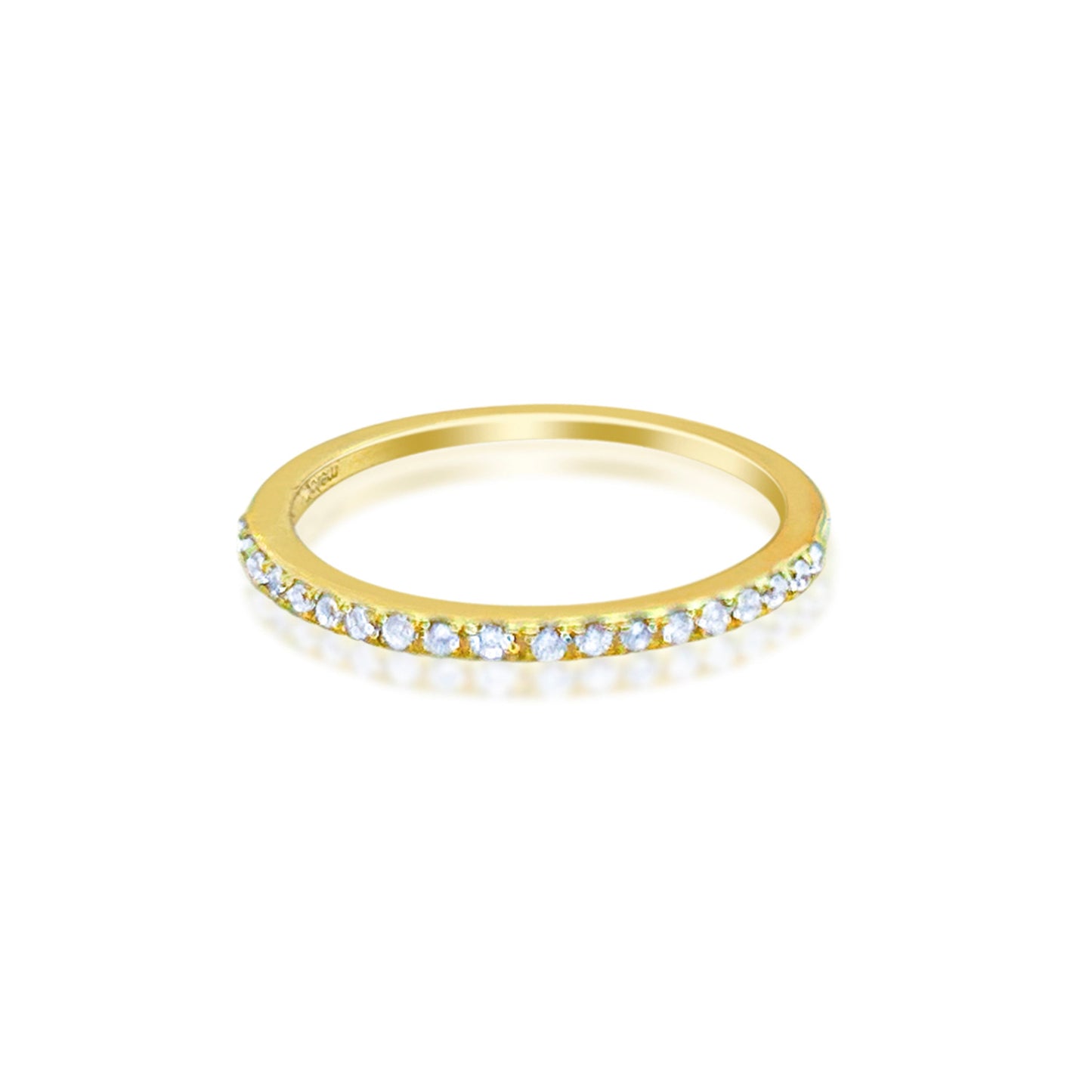Dainty Yellow Gold Diamond Band