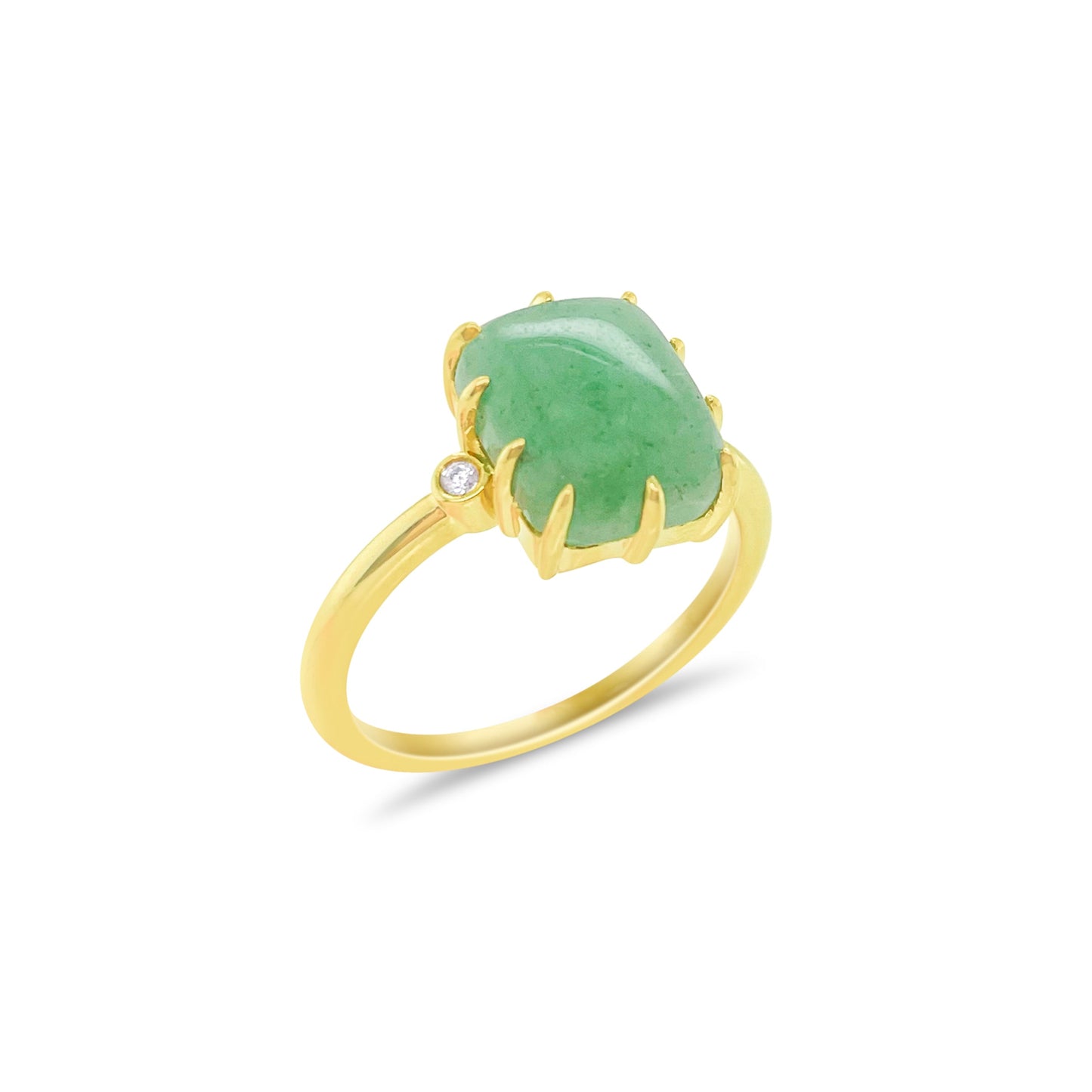 Yellow Gold Jade Ring