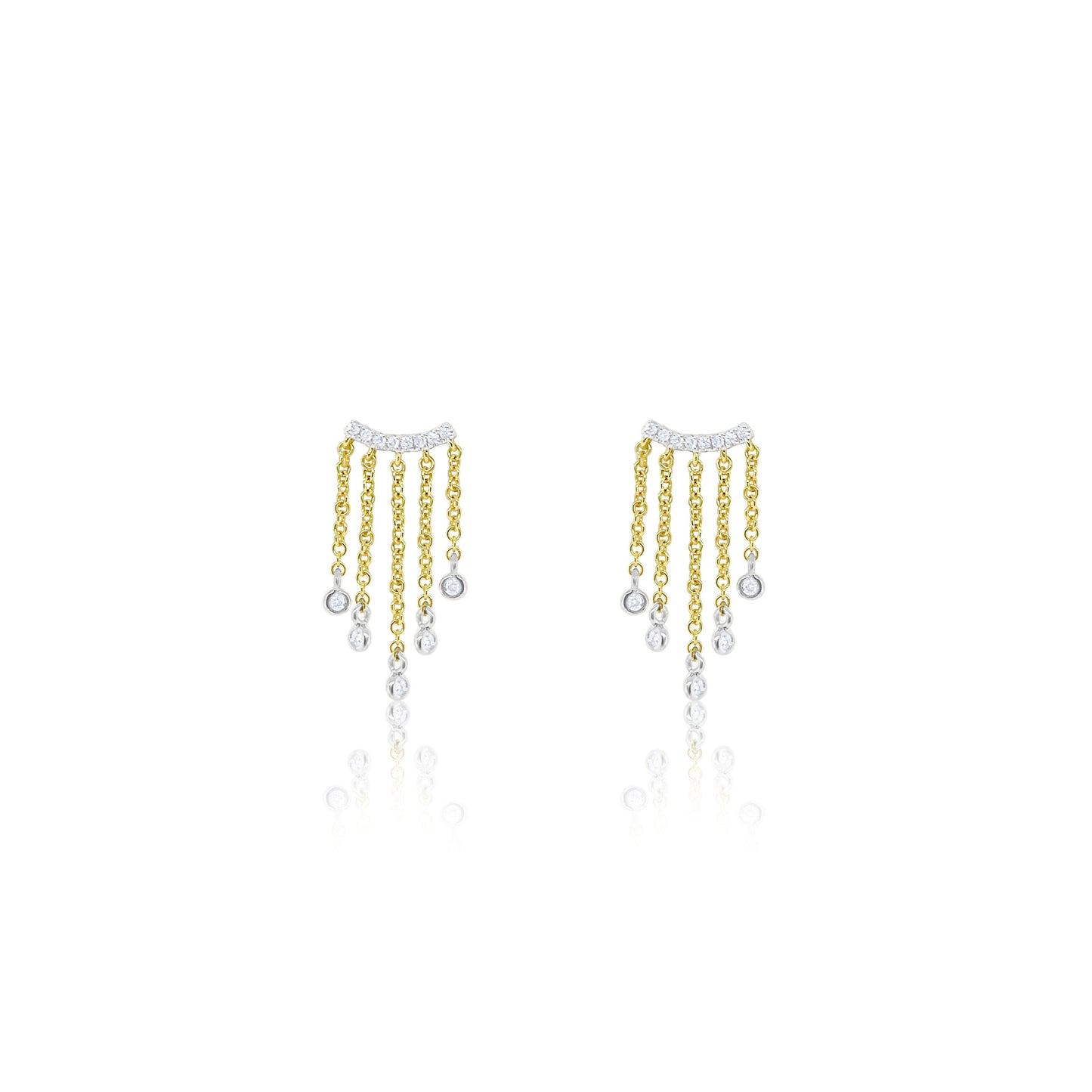 Two Tone Diamond Fringe Studs