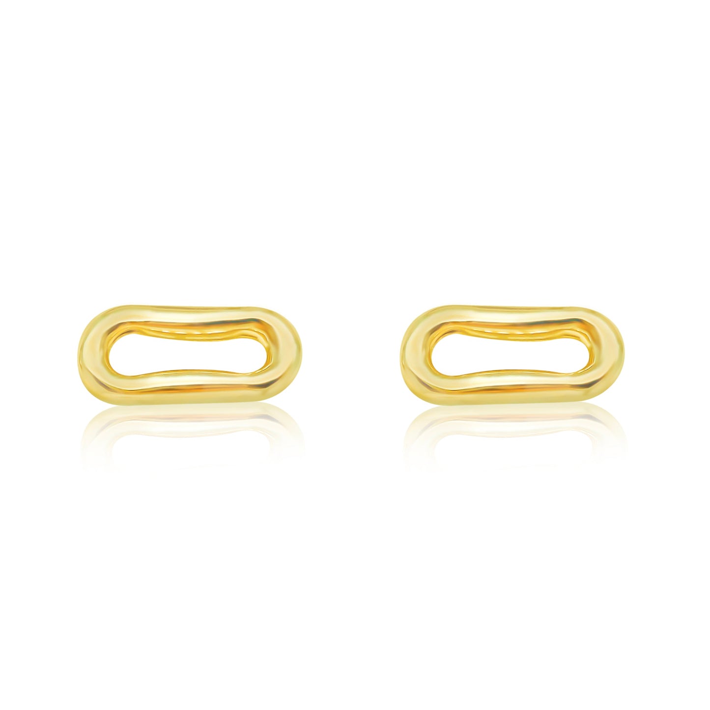 Horizontal Yellow Gold Hoop Stud | The Drop 17
