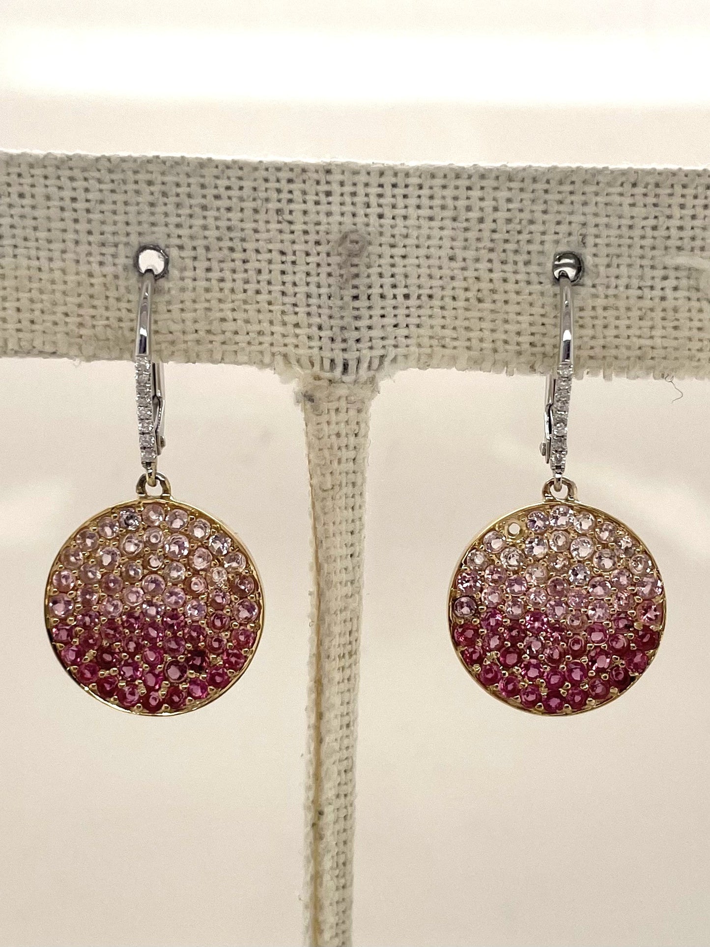 Pink Sapphire and Diamond Earrings