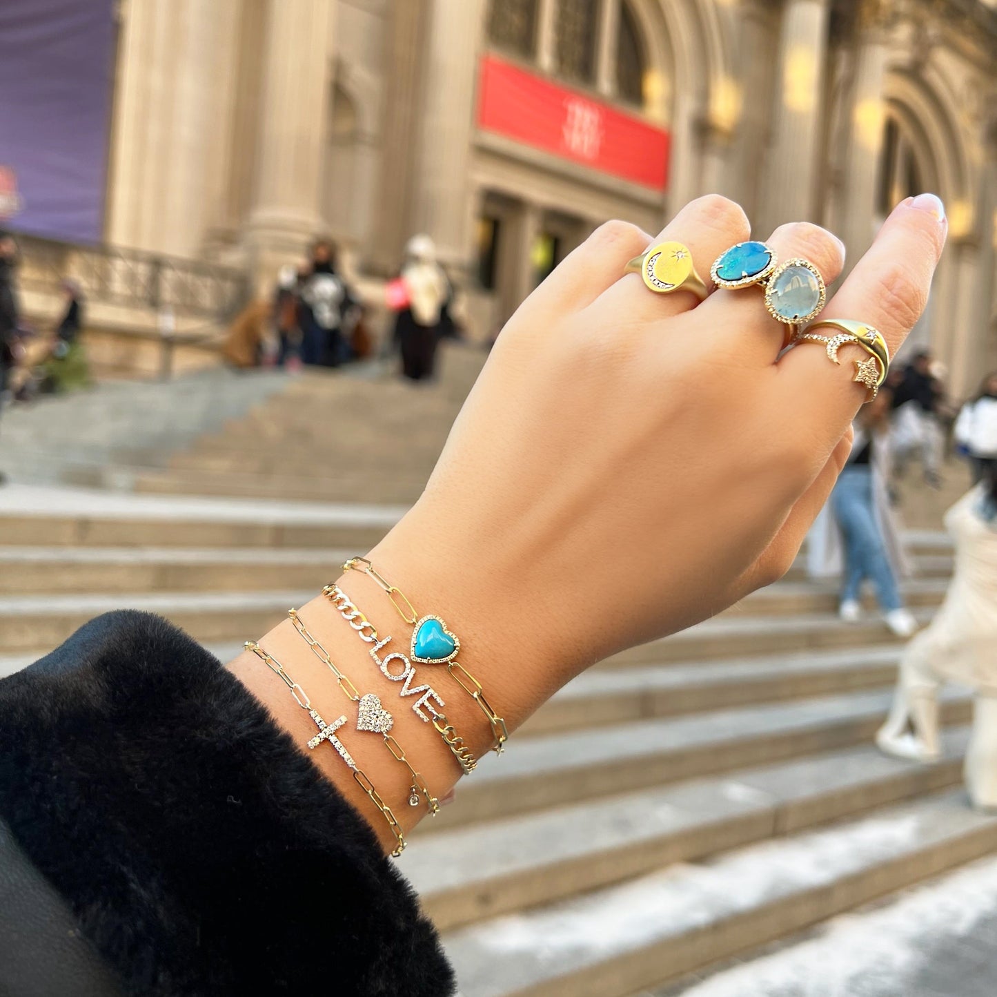 yellow gold and diamond aqua ring
