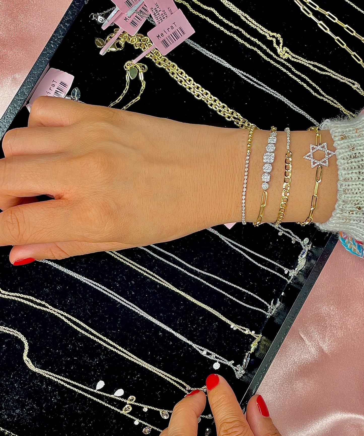 Half and Half Yellow Gold Dimond Bracelet