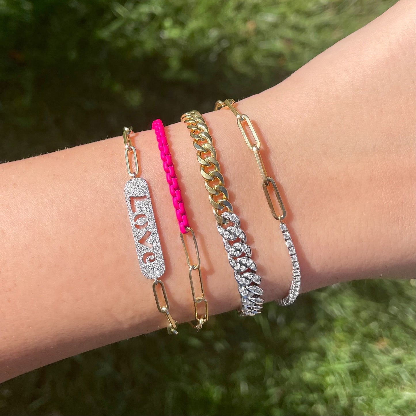Half and Half Diamond Bracelet