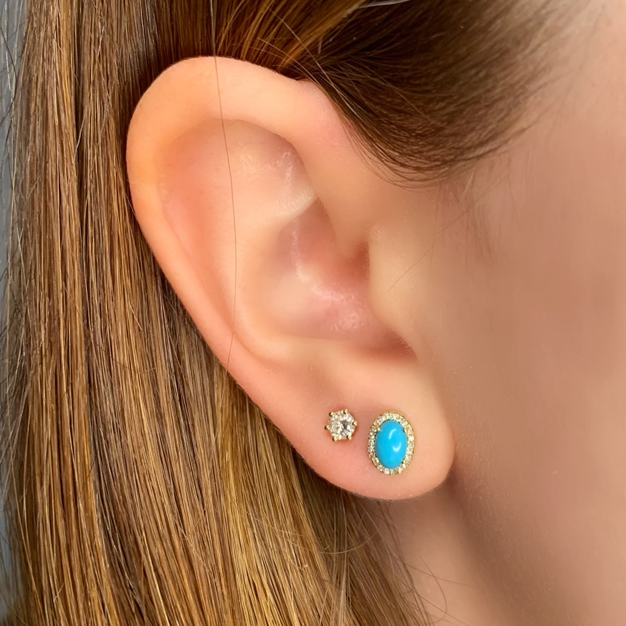 Yellow Gold 6 Prong Diamond Studs