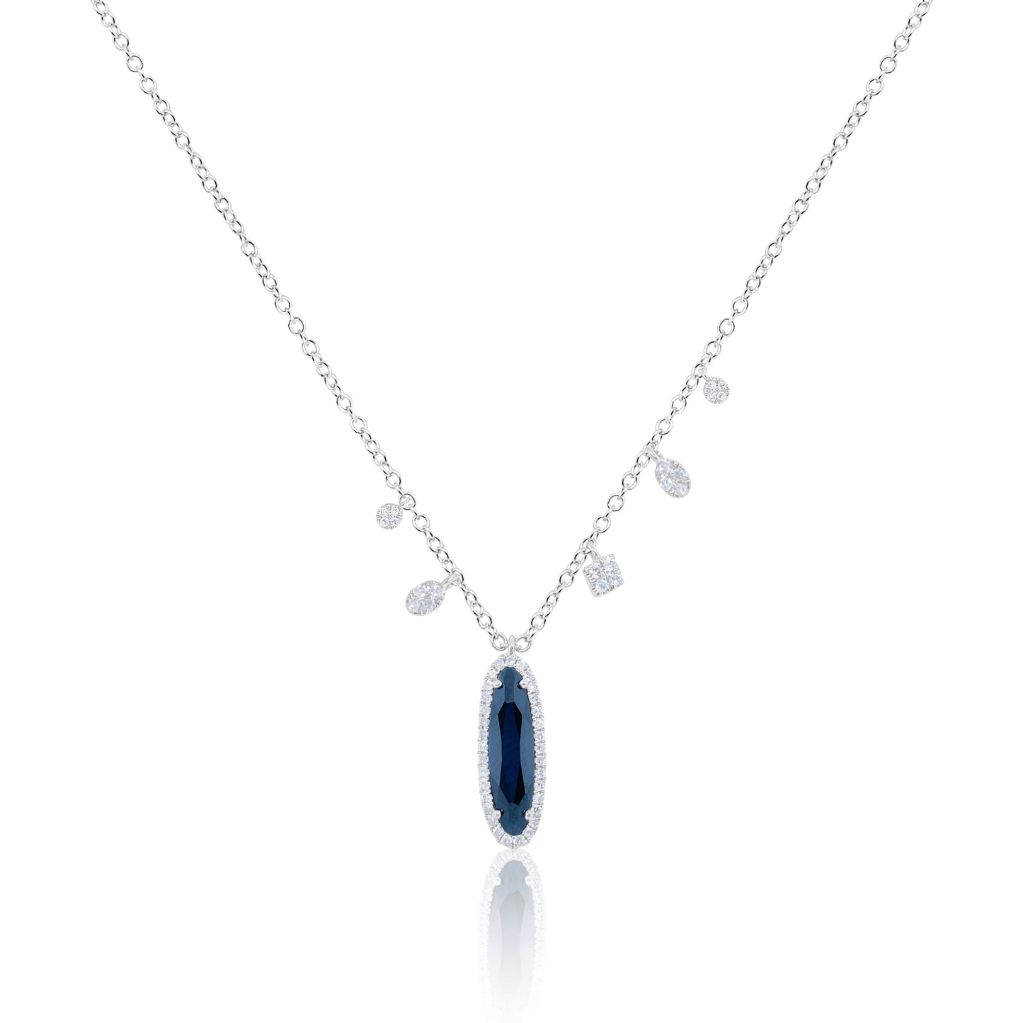 White Gold Hematite Necklace
