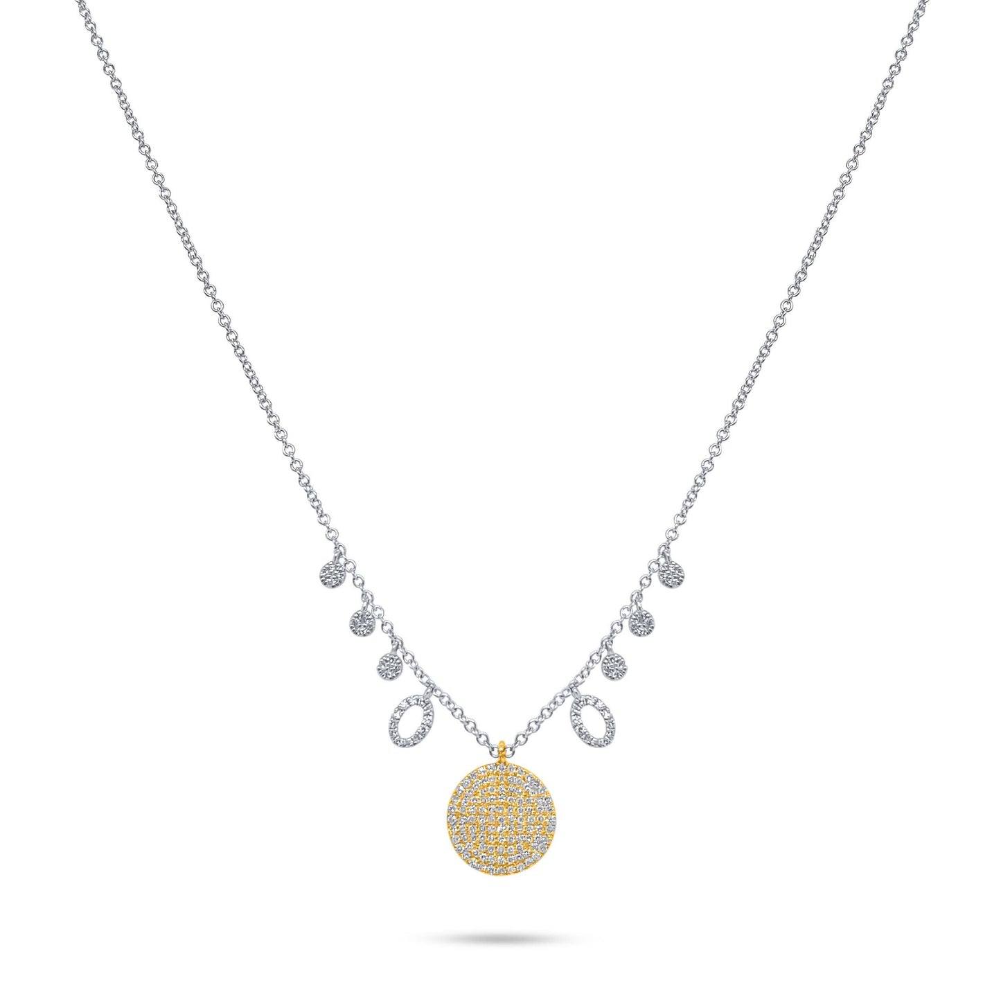 Rose and White Gold Diamond Necklace
