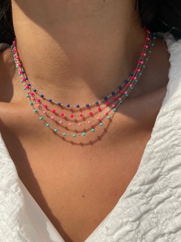 Dainty Turquoise Ball Chain Necklace | The Drop 17