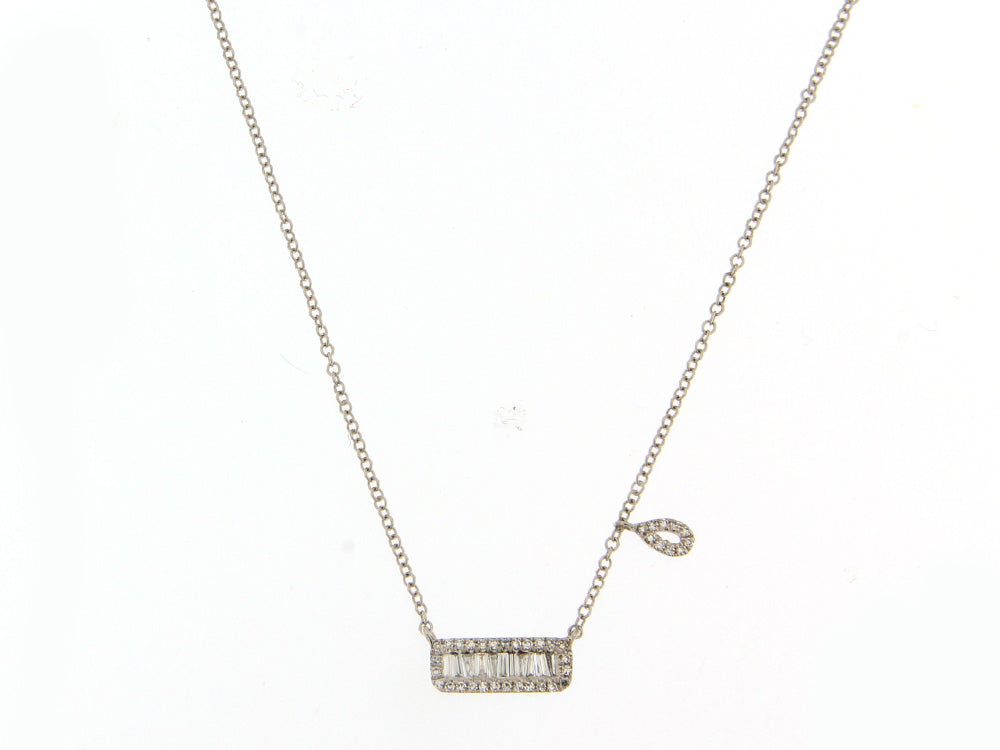 Baguette Diamond Bar Necklace