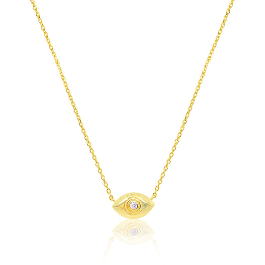 Etoielle Yellow Gold Tone Evil Eye and CZ Necklace