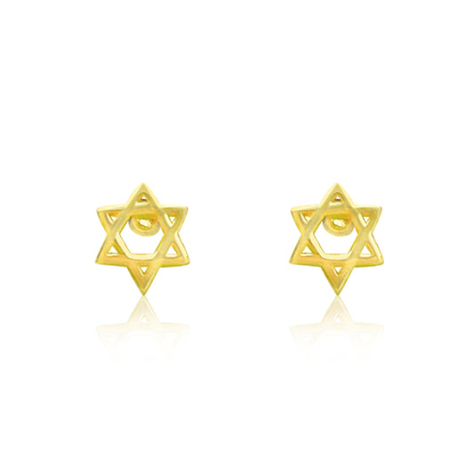 Etoielle Yellow Gold Tone Star of David Studs