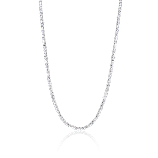 Etoielle White Gold Tone CZ Tennis Choker Necklace