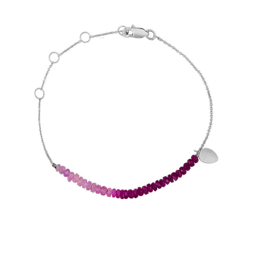 White Gold Signature Ruby Beaded Bracelet