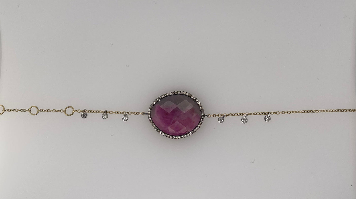 Yellow Gold Multi Sapphire Bracelet    ONE OF A KIND