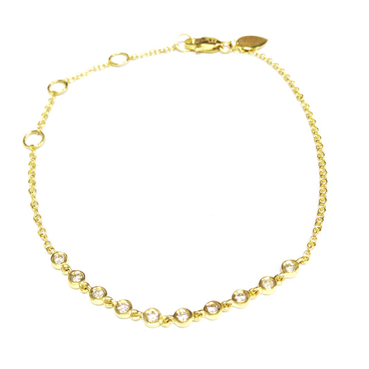 Yellow Gold Diamond Bezel Bracelet