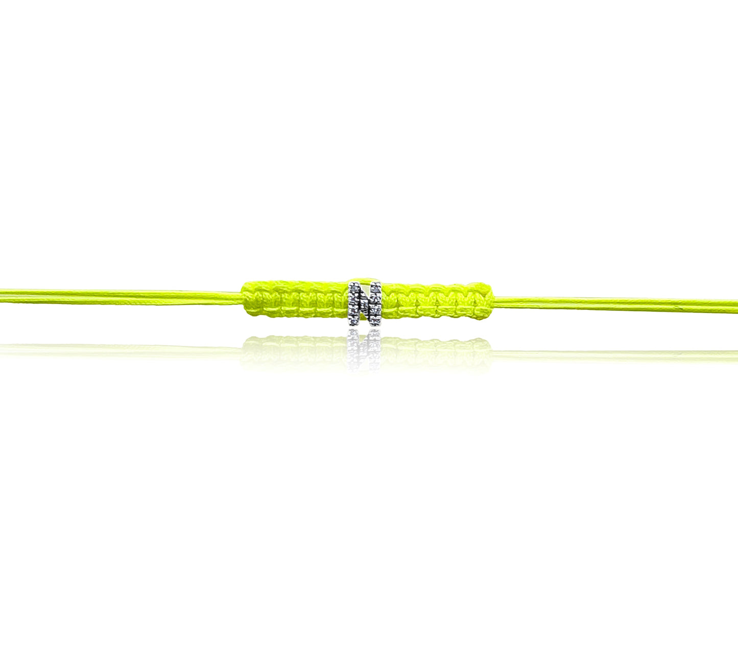 Diamond Initial Yellow Cord Bracelet