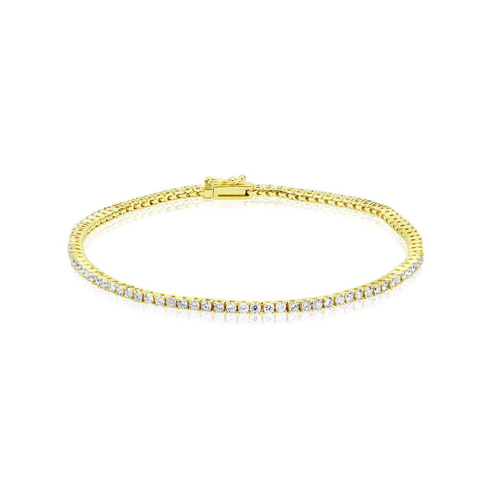 Yellow Gold Diamonds Tennis Bracelet