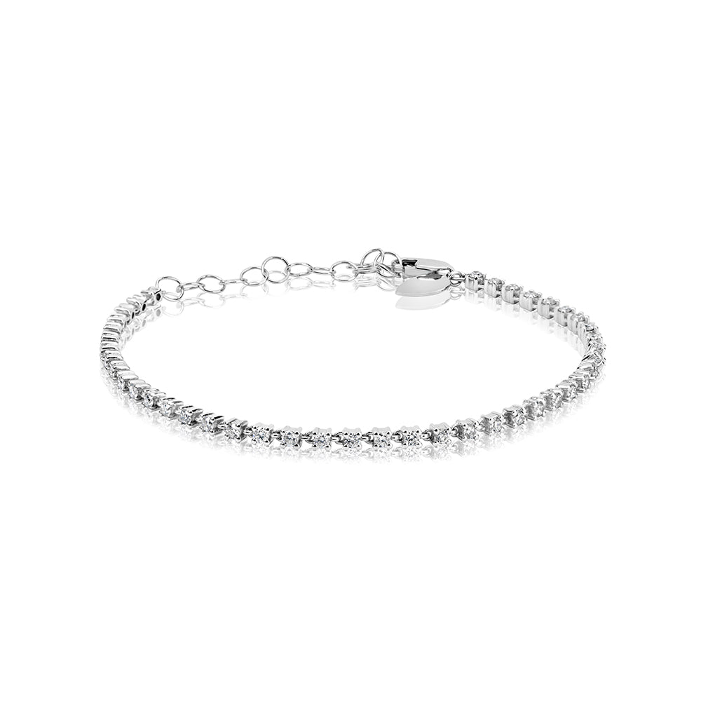 White Gold 4 Prong Tennis Bracelet