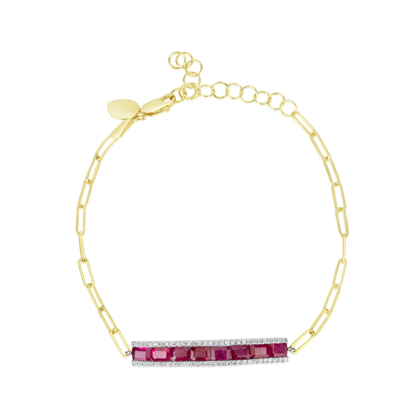 Yellow Gold Ruby Diamond Bracelet
