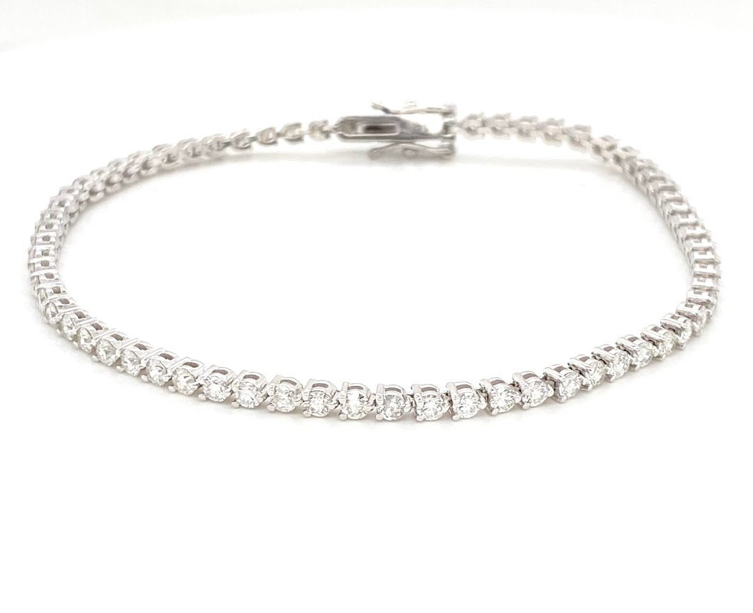 White Gold 2CT Round Diamond Tennis Bracelet