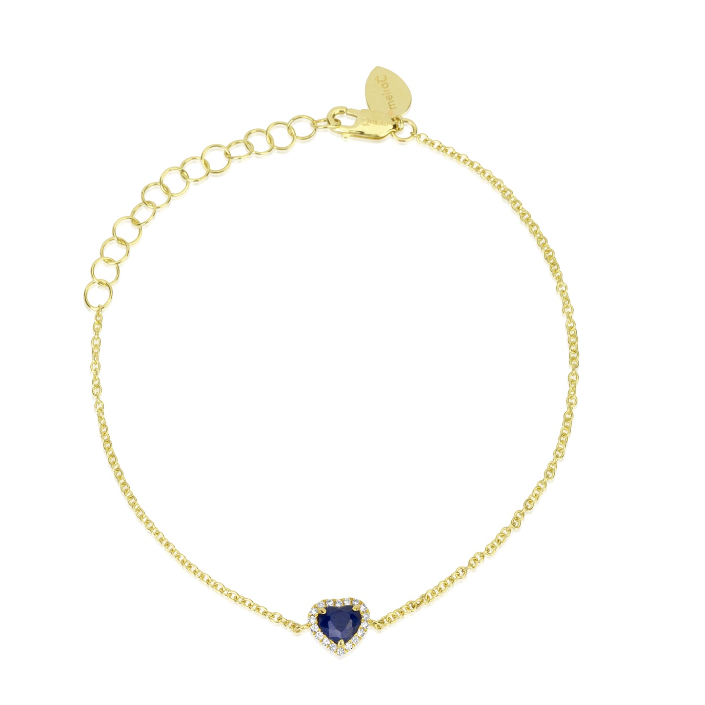 Lapis Heart and Diamond Bracelet