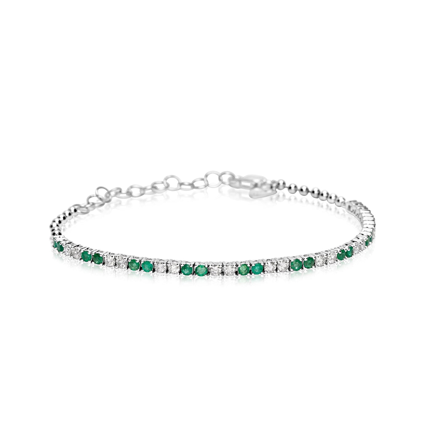 Emerald and Diamond Tennis Bracelet