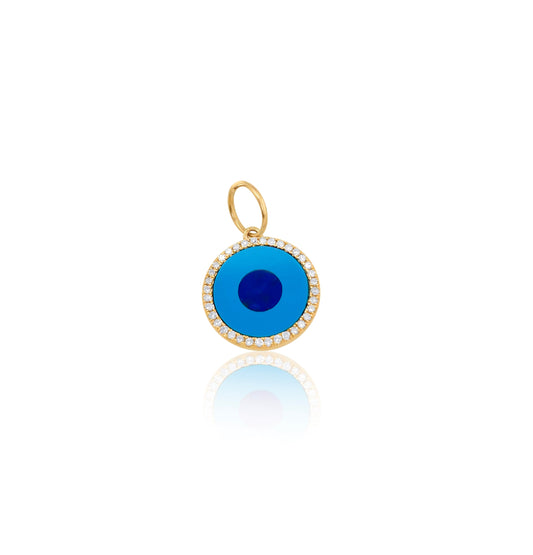 Enamel and Diamond Eye Charm
