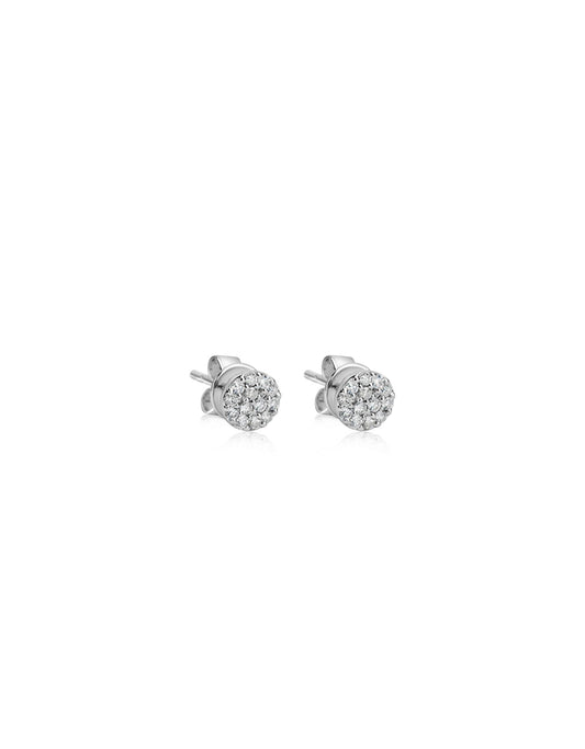 white gold diamond circle stud