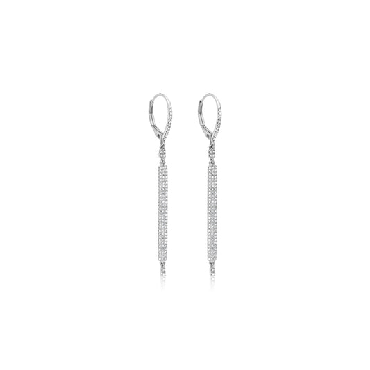 Diamond Bar Drop Earrings