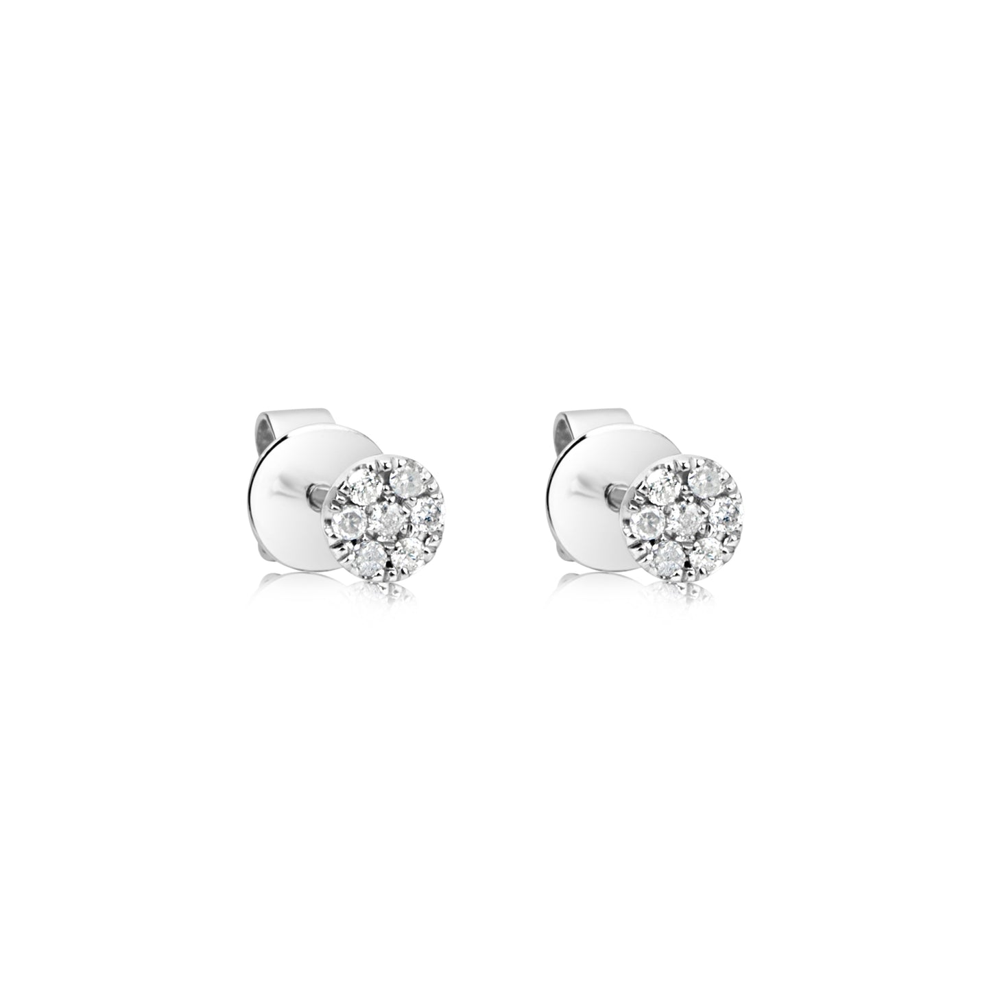 White Gold Diamond Disk Studs