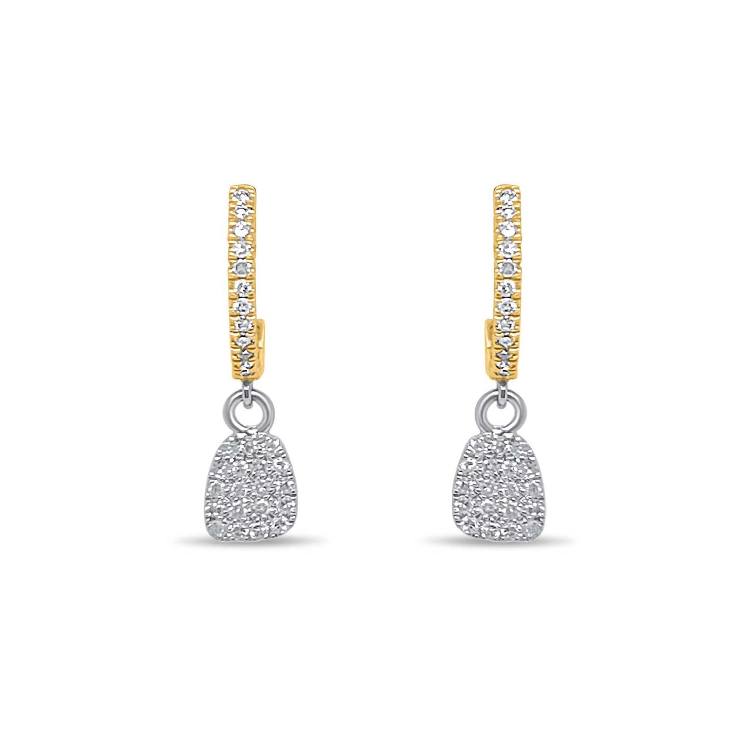 Yellow Gold and Diamond Huggies