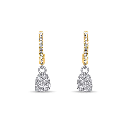 Yellow Gold and Diamond Huggies