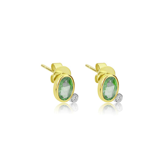 Peridot Diamond Studs