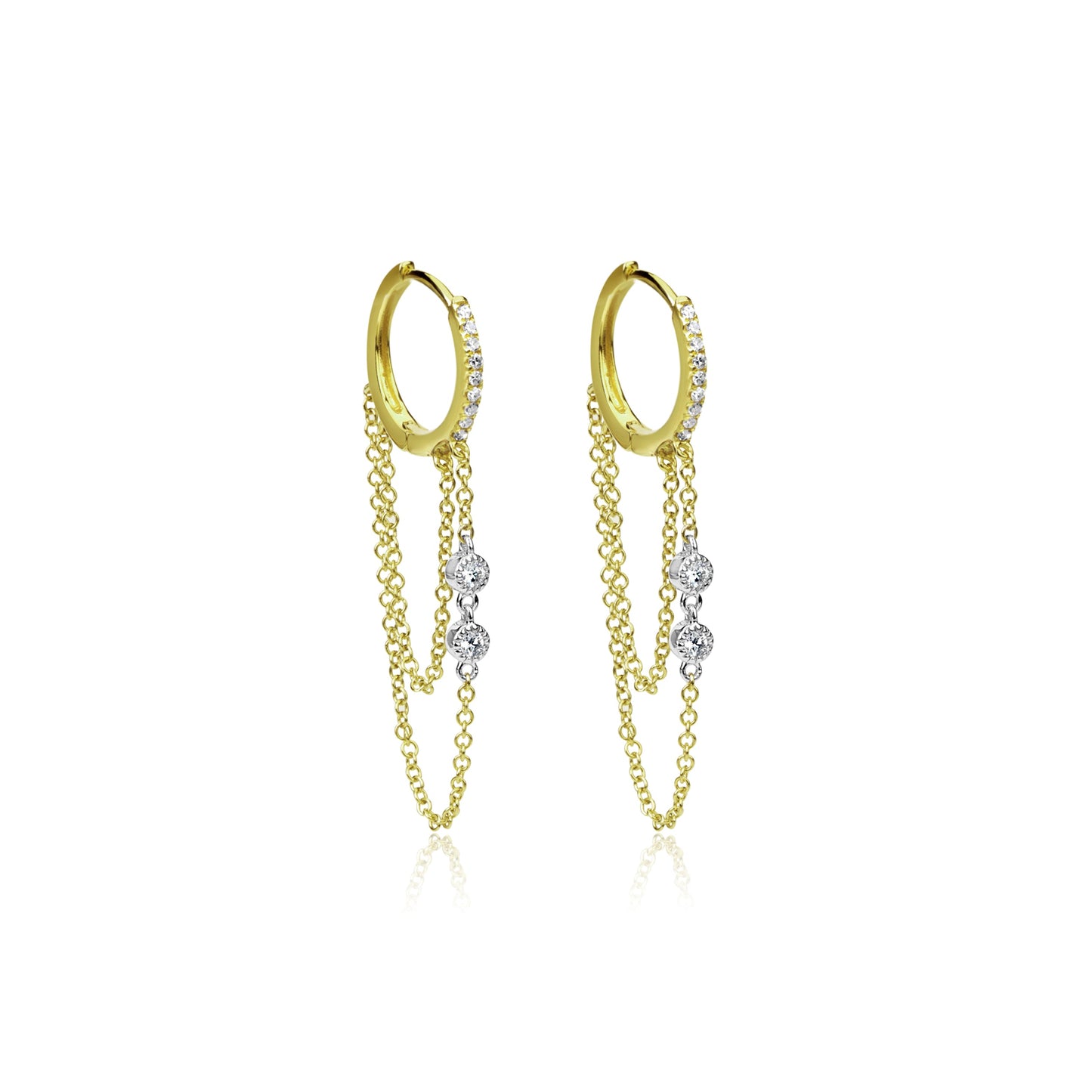 Yellow Gold Fringe Diamond Hoop (Online Exclusive)