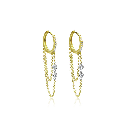 Yellow Gold Fringe Diamond Hoop (Online Exclusive)