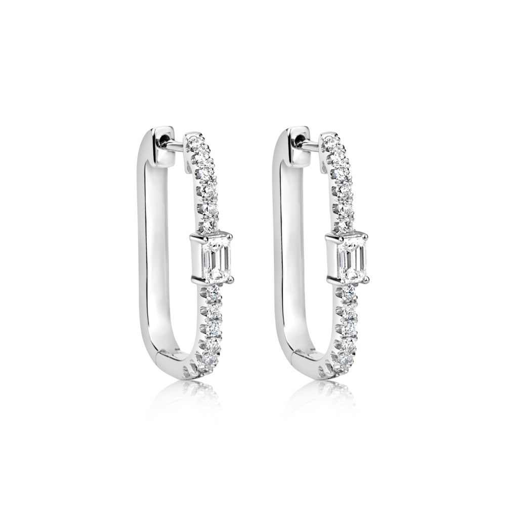 White Gold Diamond Huggies- ONLINE EXCLUSIVE