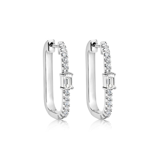 White Gold Diamond Huggies- ONLINE EXCLUSIVE