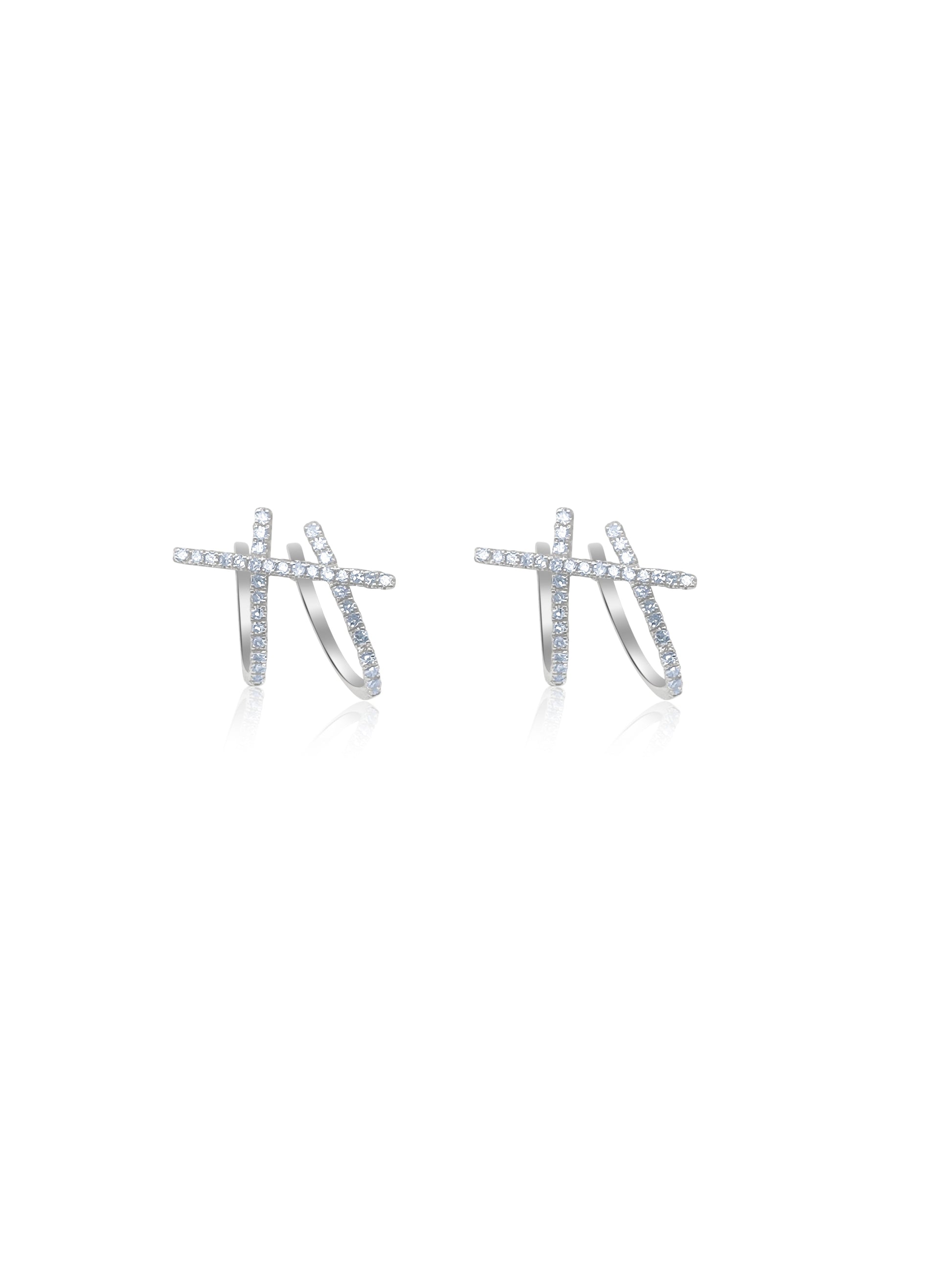white gold and diamond encrusted ear cuff 