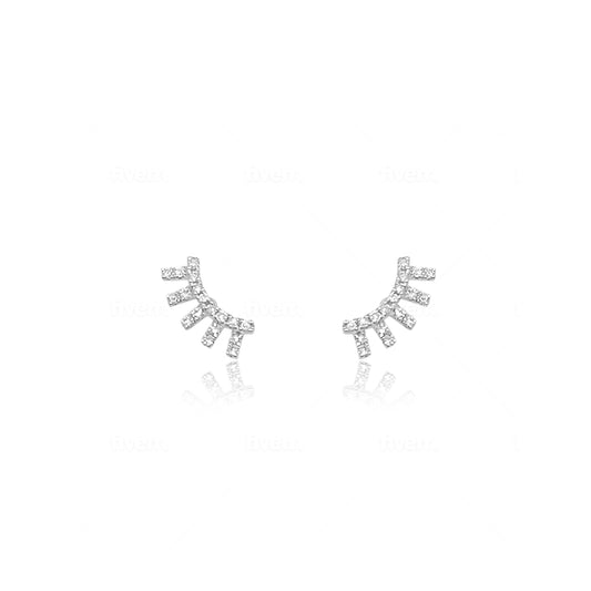 White Gold Diamond Fringe Studs